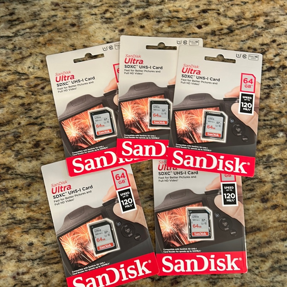 5 64GB UHS-I cards
